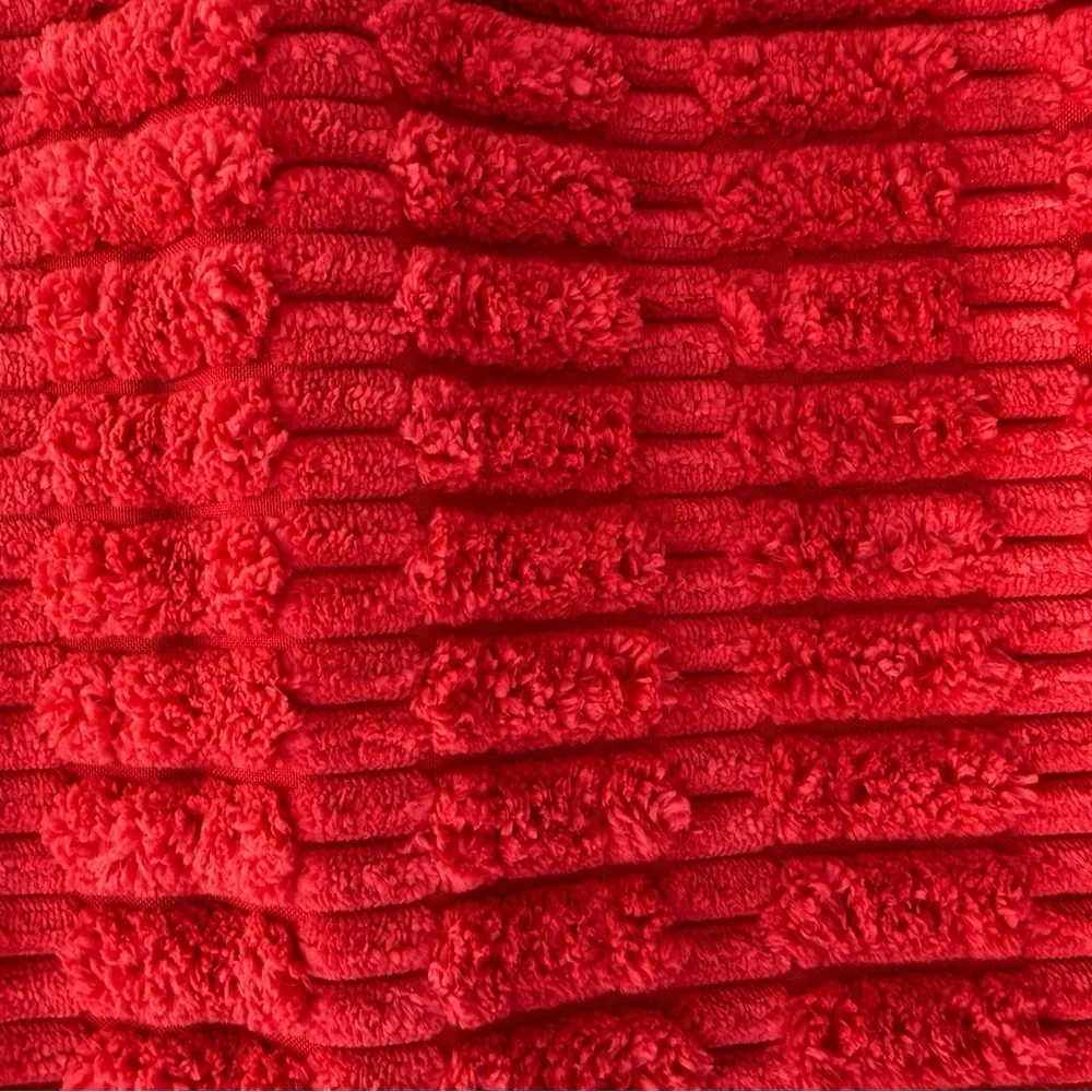 Cozy Soft Red Textured Pillow cases with zipper 17 1/2 inches